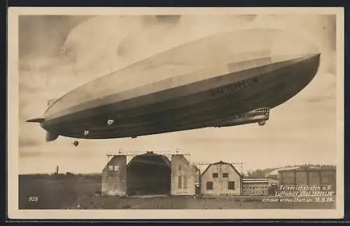 AK Friedrichshafen, Luftschiff  Graf Zeppelin  vor dem ersten Start am 18. 9. 28