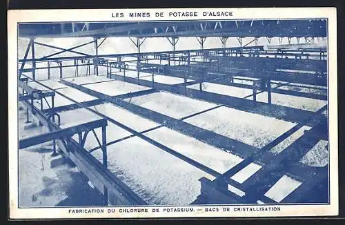 AK Les Mines de Potasse d`Alsace, Fabrication du Chlorune de Potassium, Bacs de Cristallisation