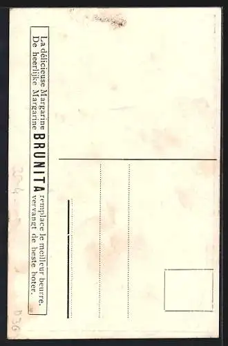 AK Reklame für Margarine Brunita, Landkarte von Flandern