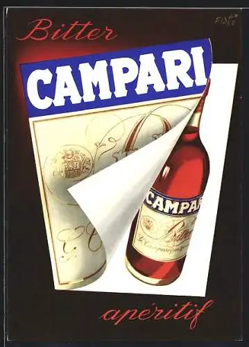 AK Reklame-Campari rot, Bitter Aperitif