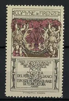 Reklamemarke Firenze, Feste Commemorative 1921, florales Relief