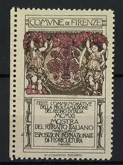 Reklamemarke Firenze, Mostra del Ritratto Italiano 1911, Putten mit Trauben