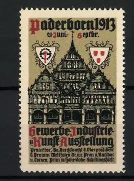 Reklamemarke Paderborn 1913, Gewerbe-Industrie u. Kunstausstellung, Historisches Gebäude