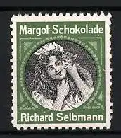 Reklamemarke Margot-Schokolade, Richard Selbmann, Mädchen mit Katze