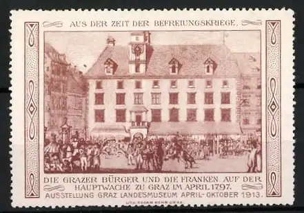 Reklamemarke Graz, Die Grazer Bürger und die Franken 1797, Hauptwache auf Grazer Hauptplatz