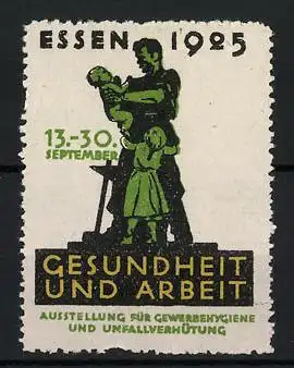 Reklamemarke Essen 1925, Gesundheit und Arbeit, Familie mit Werkzeug