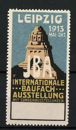 Reklamemarke Leipzig, Internationale Baufach-Ausstellung 1913, Völkerschlacht-Denkmal