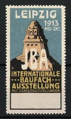 Reklamemarke Leipzig, Internationale Baufach-Ausstellung 1913, Völkerschlachtdenkmal