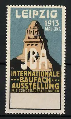 Reklamemarke Leipzig, Internationale Baufachausstellung 1913, Völkerschlachtdenkmal