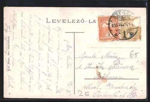 AK Szeged, Városháza, Partie am Rathaus