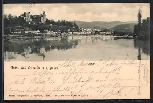 AK Ottensheim a. D., Blick über die Donau