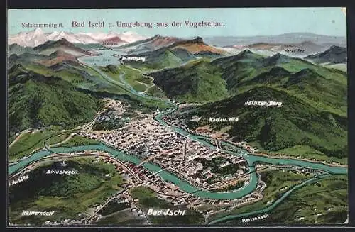 AK Bad Ischl, Ortsansicht und Umgebung