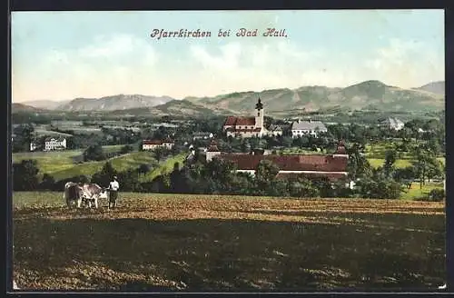 AK Pfarrkirchen bei Bad Hall, Teilansicht mit Kirche