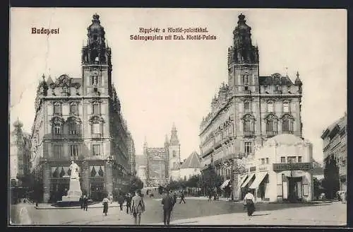 AK Budapest, Kigyó-tér a Klotild palotákkal, Schlangenplatz mit Erz. Klotild Platz