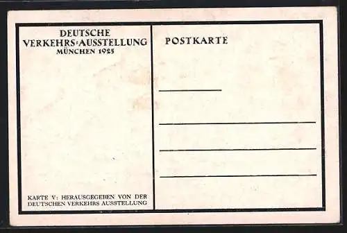 Künstler-AK München, Deutsche Verkehrs-Ausstellung 1925, Kutschpartie