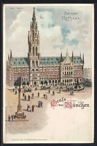 Lithographie München-Au, Neues Rathaus