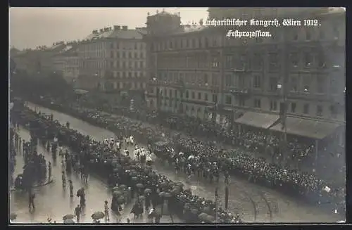 Foto-AK Wien, XXIII. Eucharistischer Kongress 1912, Festprozession