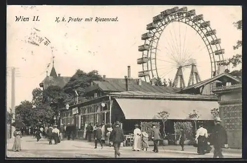 AK Wien, K. k. Prater mit Riesenrad