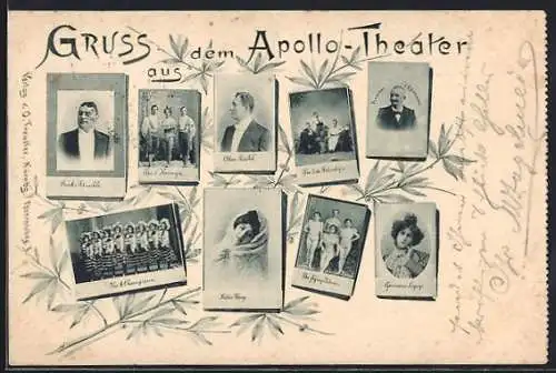 AK Varietekünster des Apollo-Theaters, Alois Pöschl, The 8 Champions und Direktor S. B. Zetlmeier