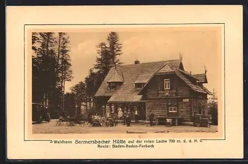 AK Bermersbach / Baden, Gasthaus Waldhaus Bermersbacher Hütte auf der roten Lache