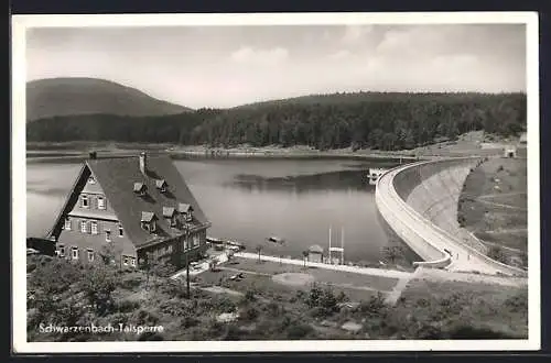 AK Forbach, Schwarzenbach-Talsperre aus der Vogelschau