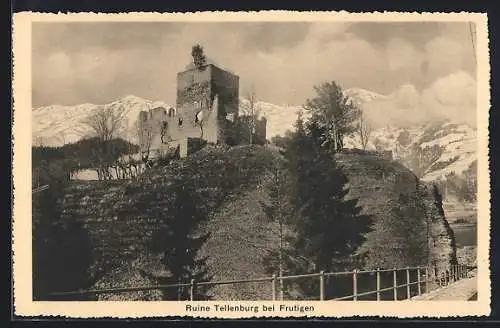 AK Frutigen, Blick auf die Ruine Tellenburg