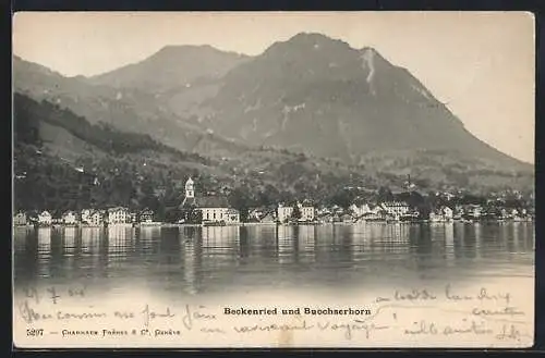 AK Beckenried, Ortsansicht mit Buochserhorn