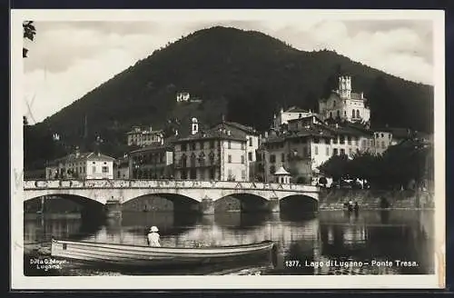 AK Ponte Tresa, Ortspartie an der Brücke, Ruderboot