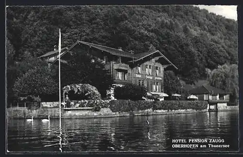 AK Oberhofen a. Thunersee, Hotel Pension Zaugg