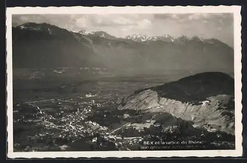 AK Bex /Vallée du Rhône, Vue générale prise des Monts