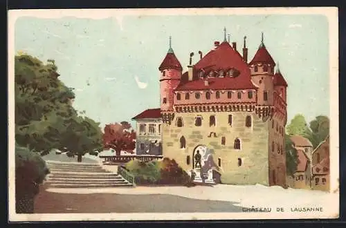 Künstler-AK Lausanne, Le Château