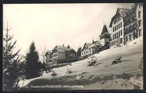 AK Wallenstadtberg, Sanatorium Knoblisbühl im Schnee