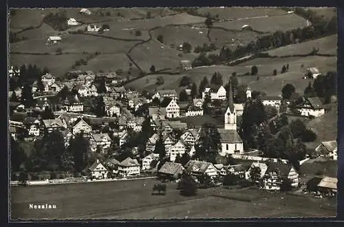 AK Nesslau, Ortspanorama mit Kirche