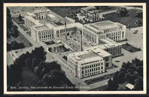 AK Genève, Vue aérienne du Nouveau Palais des Nations