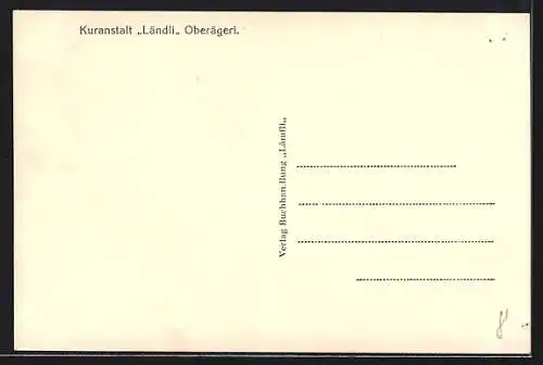 AK Oberägeri, Kuranstalt Ländli und Blick auf den Ort