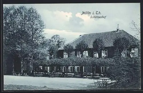 AK Mölln / Lbg., Gaststätte Schützenhof mit Garten