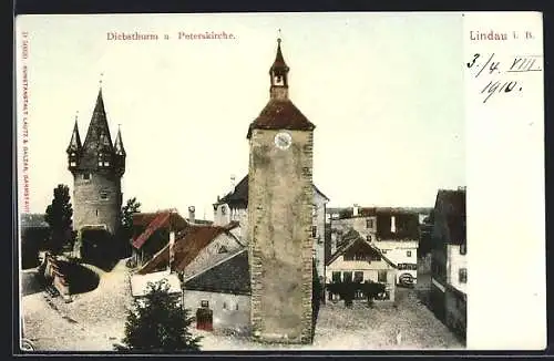 AK Lindau i. B., Diebsthurm u. Peterskirche