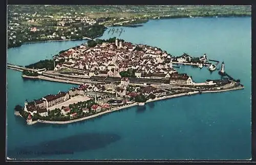 AK Lindau /Bodensee, Ortsansicht aus der Vogelschau