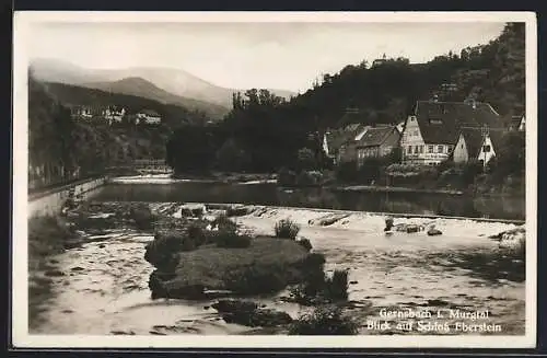 AK Gernsbach i. Murgtal, Blick gegen Schloss Eberstein