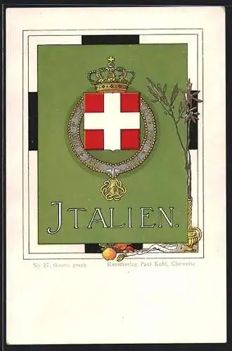 AK Italien, Wappen mit Verzierung