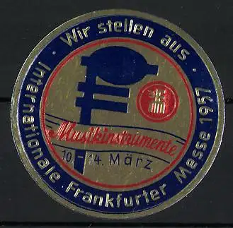 Reklamemarke Frankfurt, Musikinstrumente, Internationale Messe 1957