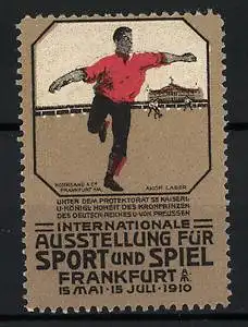 Reklamemarke Frankfurt, Internationale Ausstellung für Sport und Spiel 1910, Fussballspieler