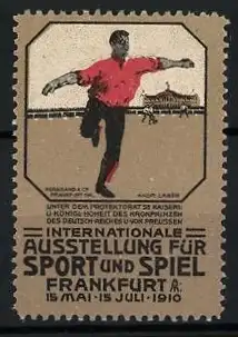 Reklamemarke Frankfurt, Internationale Ausstellung für Sport und Spiel 1910, Sportler in Aktion