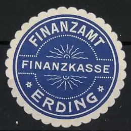 Reklamemarke Erding, Finanzamt Finanzkasse, Sonnenornament