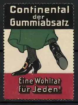 Reklamemarke Continental der Gummiabsatz, Schuh mit Absatz