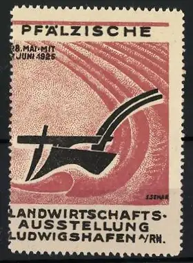 Reklamemarke Ludwigshafen, Landwirtschaftsausstellung 1948, Pflugmotiv