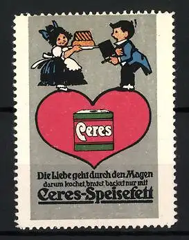 Reklamemarke Ceres-Speisefett, Herzmotiv