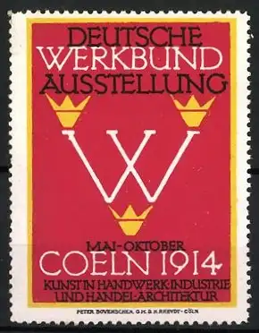 Reklamemarke Köln, Deutsche Werkbund Ausstellung 1914, W-Logo