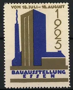 Reklamemarke Essen, Bauausstellung 1925, Industriegebäude