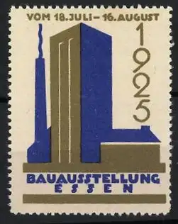 Reklamemarke Essen, Bauausstellung 1925, Industriegebäude